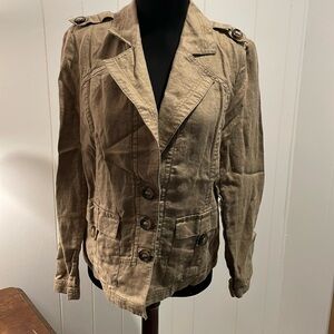 Chico’s size 1 100% linen safari jacket